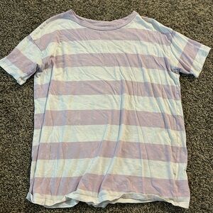 Small American Eagle purple and white striped t shirt